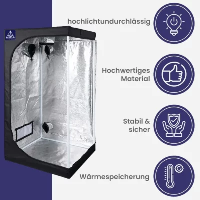 Treez Tools Grow Zelt Schwarz – Lichtdichtes Anbauzelt für maximales Lichtmanagement im Indoor-Gardening