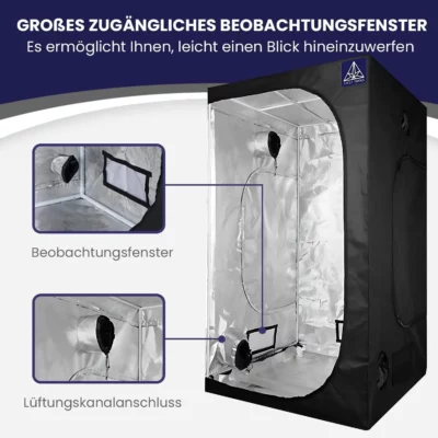 Treez Tools Grow Zelt Schwarz – Indoor-Grow Zelt mit effizienter Luftzirkulation und einfacher Reinigung.
