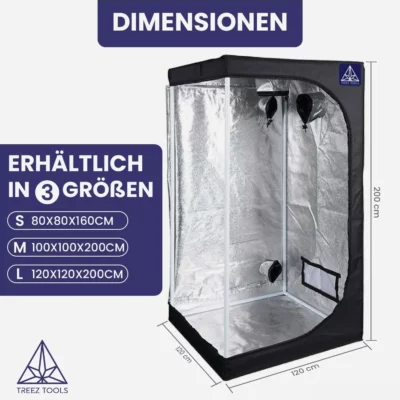 Treez Tools Grow Zelt Schwarz – Hochwertiges Indoor-Grow Zelt mit stabiler Konstruktion und einfacher Handhabung