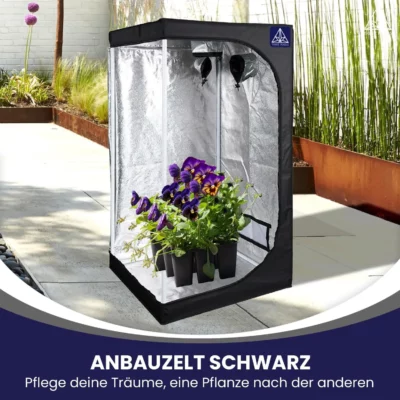 Treez Tools Grow Zelt Schwarz – Robustes Grow Zelt mit reflektierendem Mylar und optimaler Belüftung