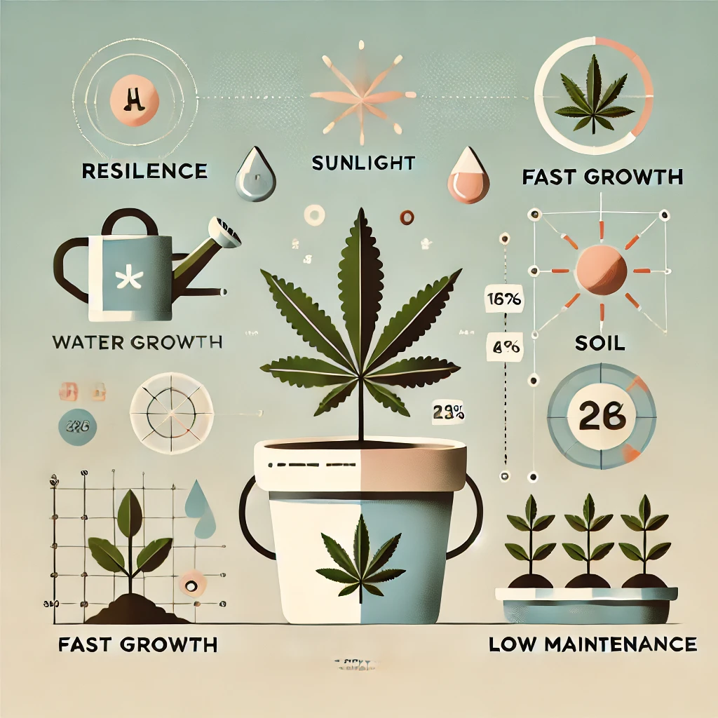DALL·E 2024 10 18 16.45.43 A clean professional infographic style image designed for a social media platform with no cannabis plants or cannabis leaves. The image focuses on g